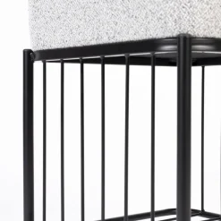 MILOU Tabouret carré en tissu et métal