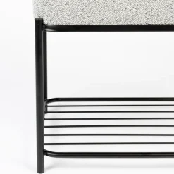 MILOU Tabouret rectangulaire en tissu et métal
