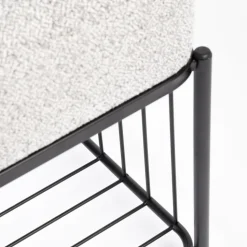 MILOU Tabouret rectangulaire en tissu et métal