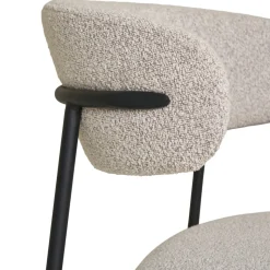 MIRA Lot de 2 chaises en tissu bouclette et métal