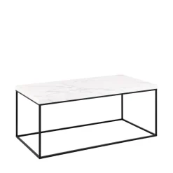 MIXO Table basse en effet marbre et métal 110x55cm