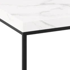 MIXO Table basse en effet marbre et métal 110x55cm