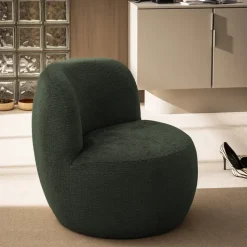 MO Fauteuil rond en tissu chenille