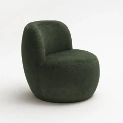 MO Fauteuil rond en tissu chenille
