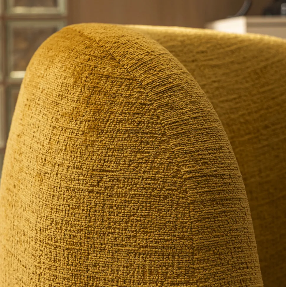 MO Fauteuil rond en tissu chenille