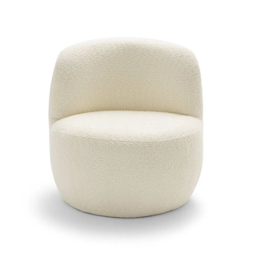 MO Fauteuil rond en tissu bouclette
