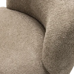 MO Fauteuil rond en tissu bouclette