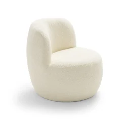 MO Fauteuil rond en tissu bouclette