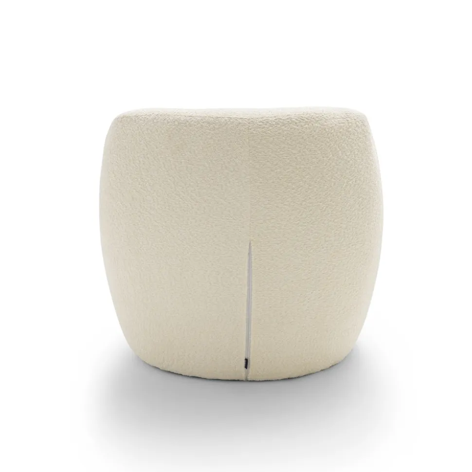 MO Fauteuil rond en tissu bouclette