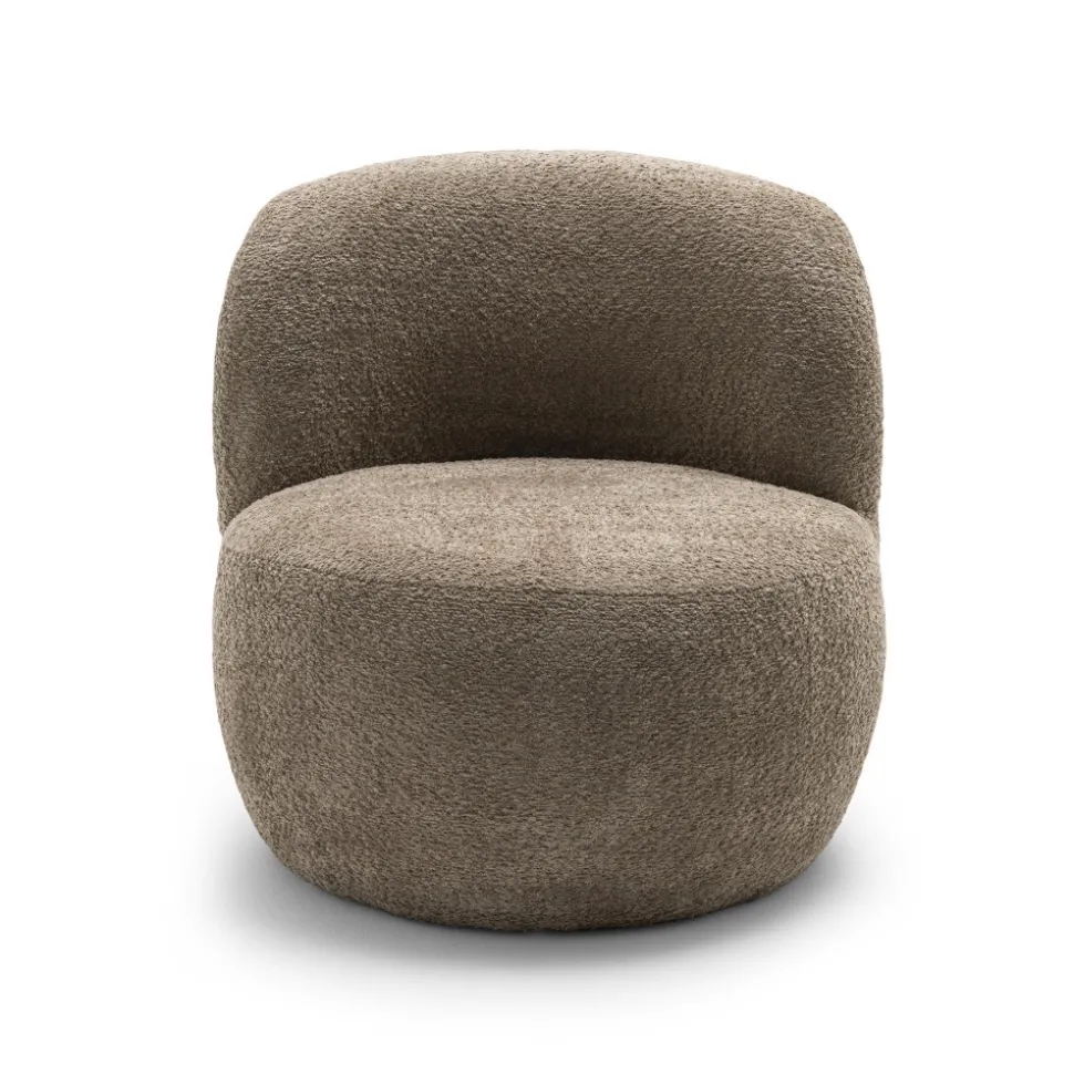 MO Fauteuil rond en tissu bouclette