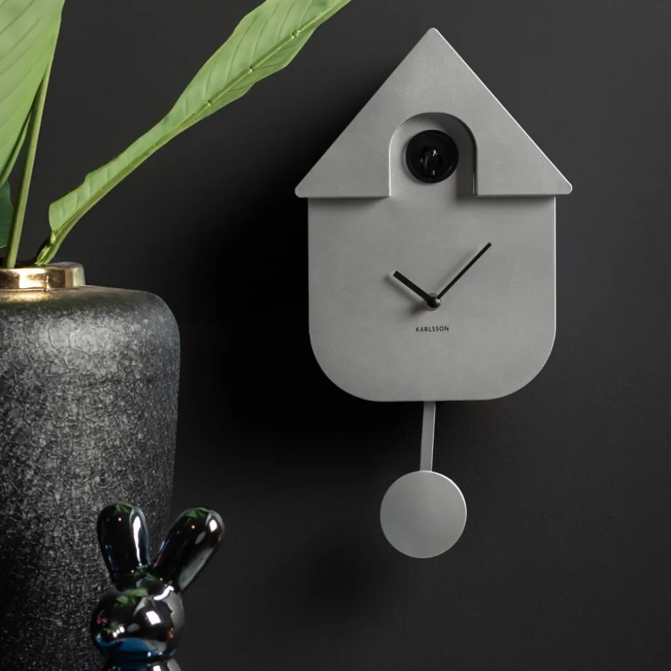 MODERN CUCKOO Horloge à pendule finition métallisée