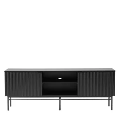 MOLLY Meuble tv 2 portes, 2 niches en bois et métal L150cm