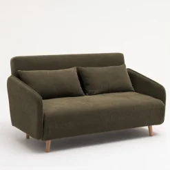 MONICA Canapé convertible 2 places en tissu chenille L140cm