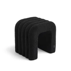 MUI Lot de 2 tabourets rembourrés en tissu bouclette