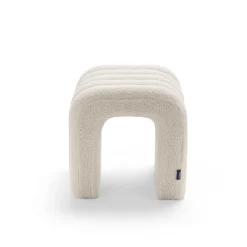 MUI Lot de 2 tabourets rembourrés en tissu bouclette
