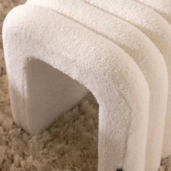 MUI Lot de 2 tabourets rembourrés en tissu bouclette