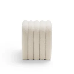 MUI Tabouret rembourré en tissu bouclette