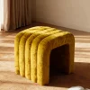 MUI Tabouret rembourré en tissu chenille