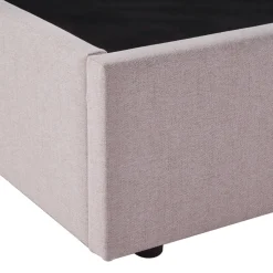 NAGOYA Lit coffre en tissu avec tête de lit ondulée 160x200cm