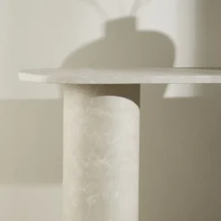 NARVIK Console ovale effet marbre L130cm