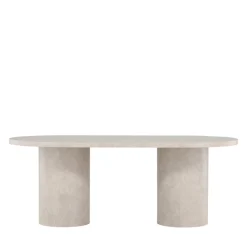 NARVIK Table à manger 8 personnes ovale effet marbre