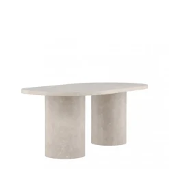 NARVIK Table à manger 8 personnes ovale effet marbre