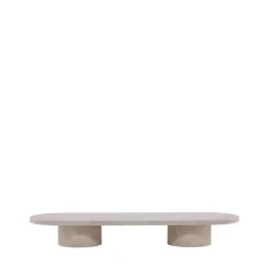 NARVIK Table basse ovale effet marbre 190x60cm