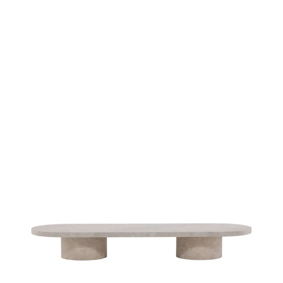 NARVIK Table basse ovale effet marbre 190x60cm