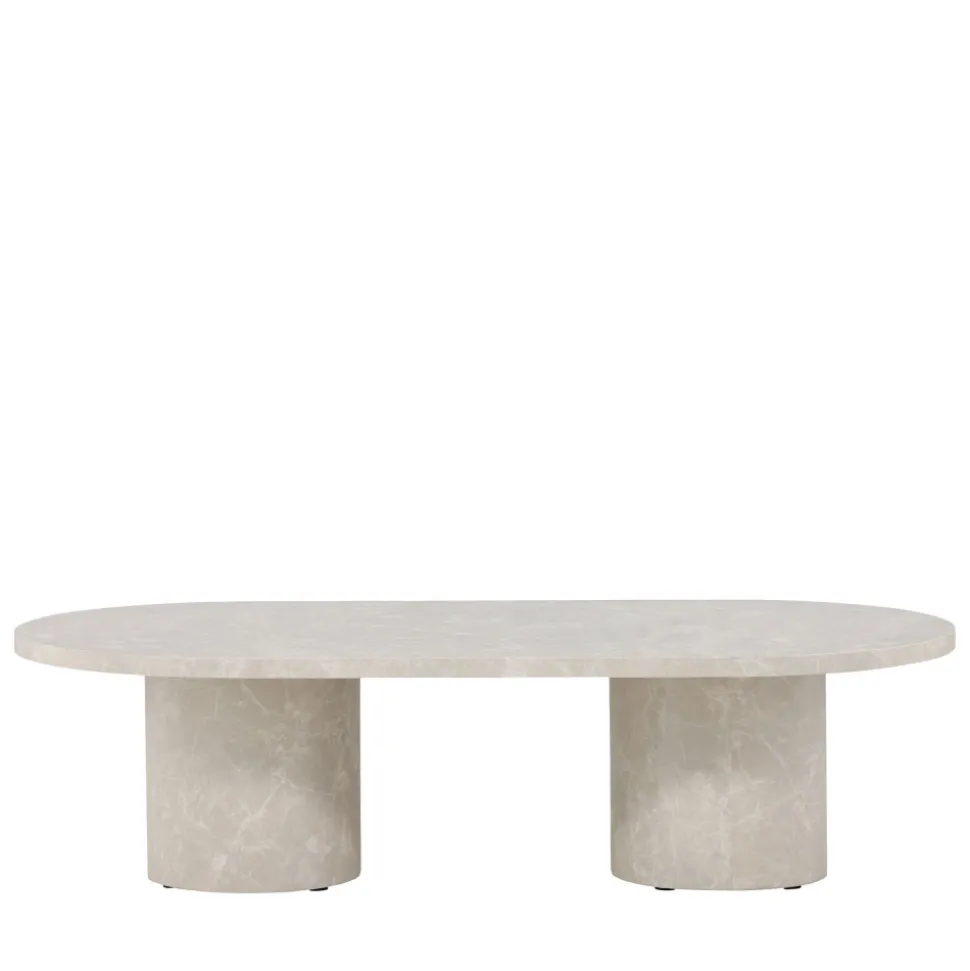 NARVIK Table basse ovale effet marbre 120x60cm