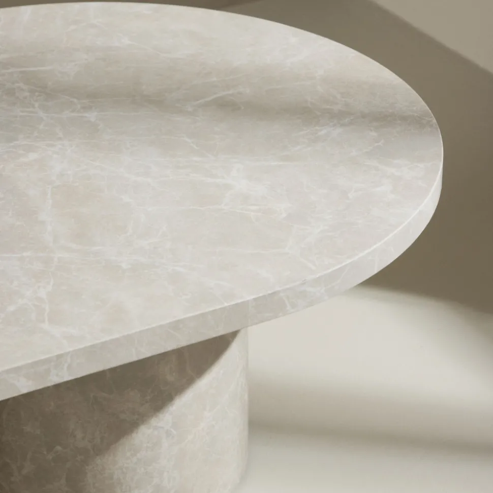 NARVIK Table basse ovale effet marbre 120x60cm