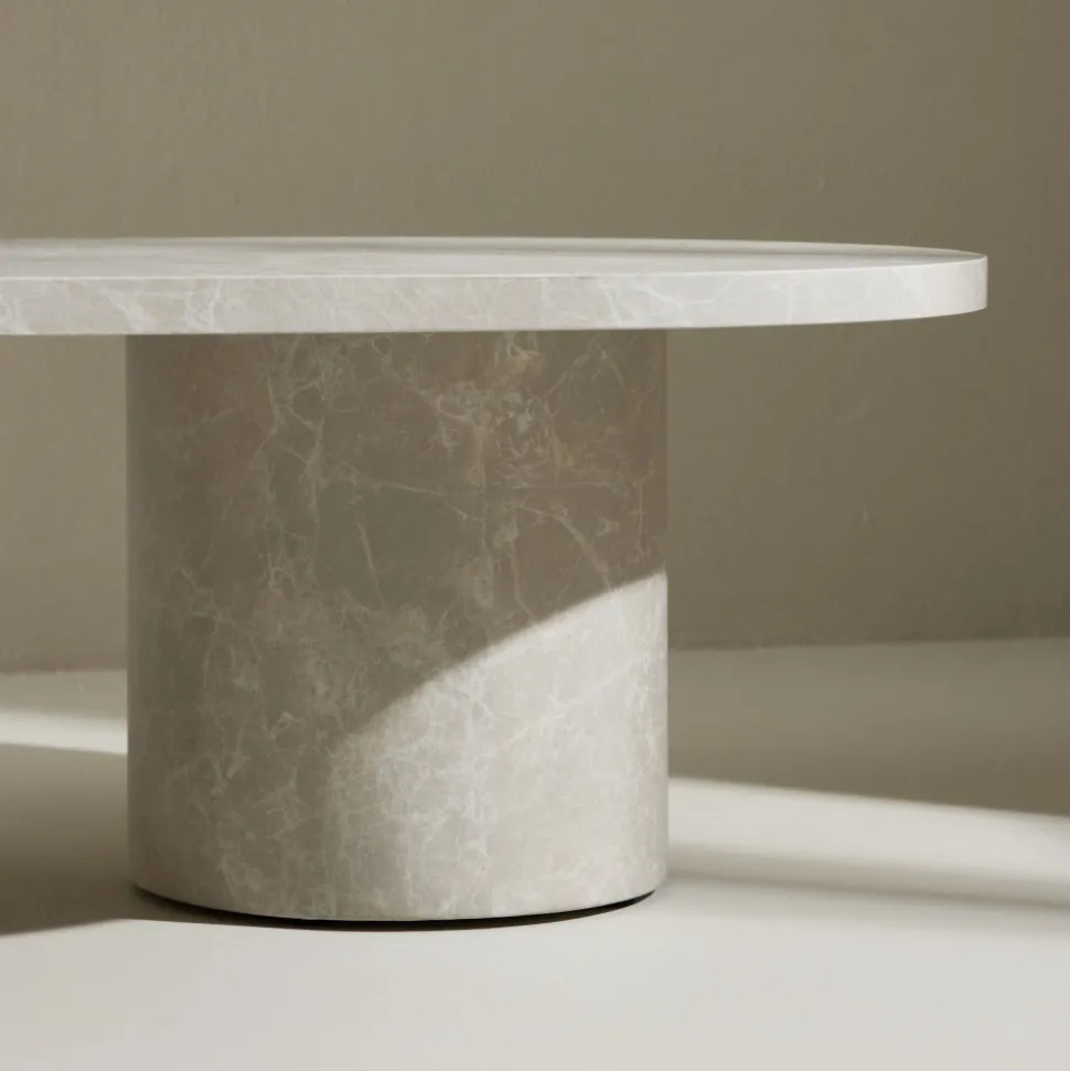NARVIK Table basse ovale effet marbre 120x60cm