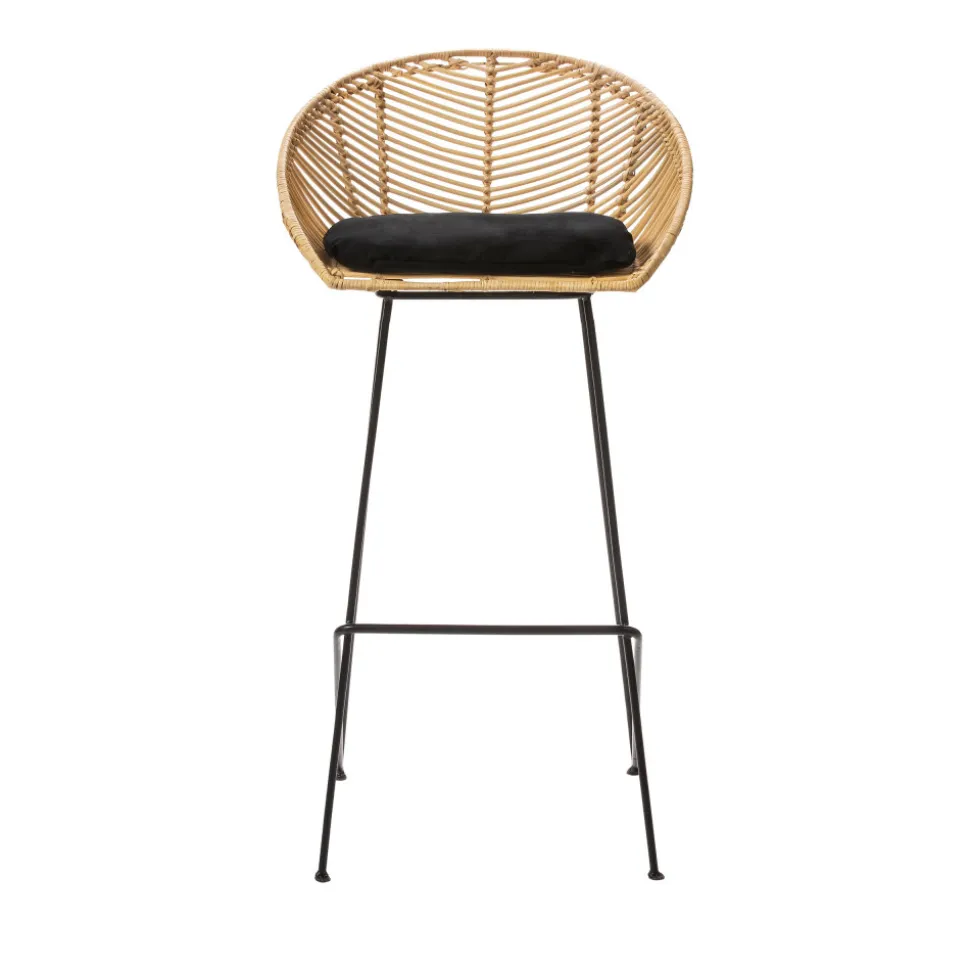 NAULU Tabouret de bar en rotin 76cm