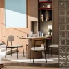 NELLY Lot de 2 chaises en tissu bouclette et métal