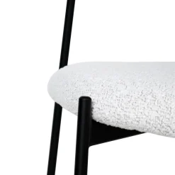 NELLY Lot de 2 chaises en tissu bouclette et métal