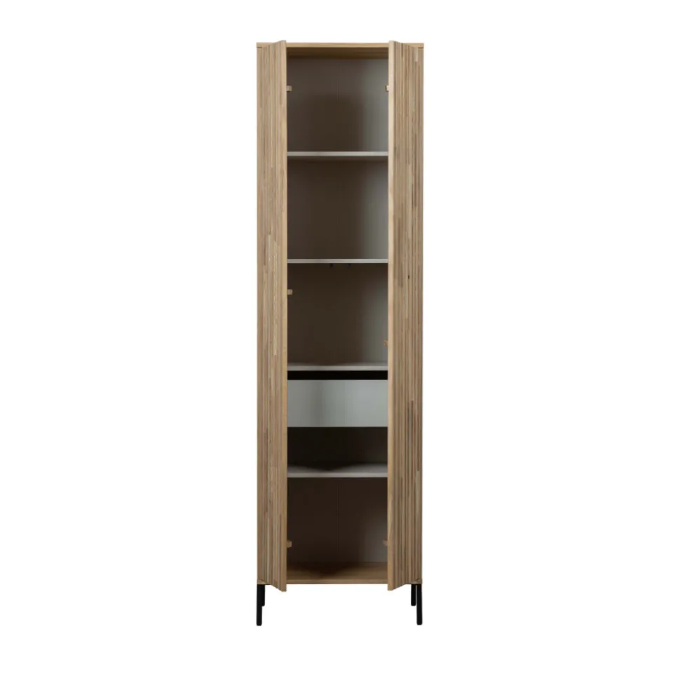 NEW GRAVURE Colonne de rangement en bois 2 portes 1 tiroir H210cm