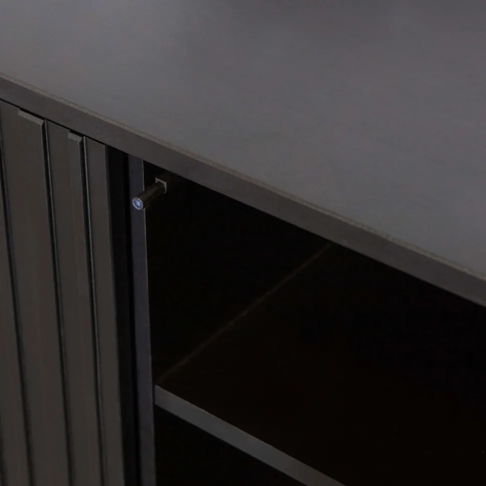 NEW GRAVURE Meuble TV 2 portes en bois L100cm