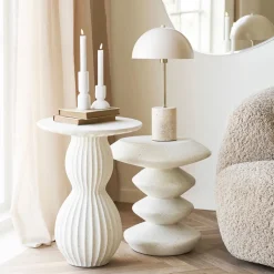 NEWTOWN Table d'appoint ronde en fibre d'argile 40x40cm