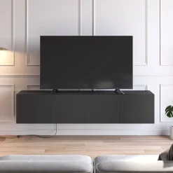 NEXA Meuble TV suspendu 4 portes en bois L180cm