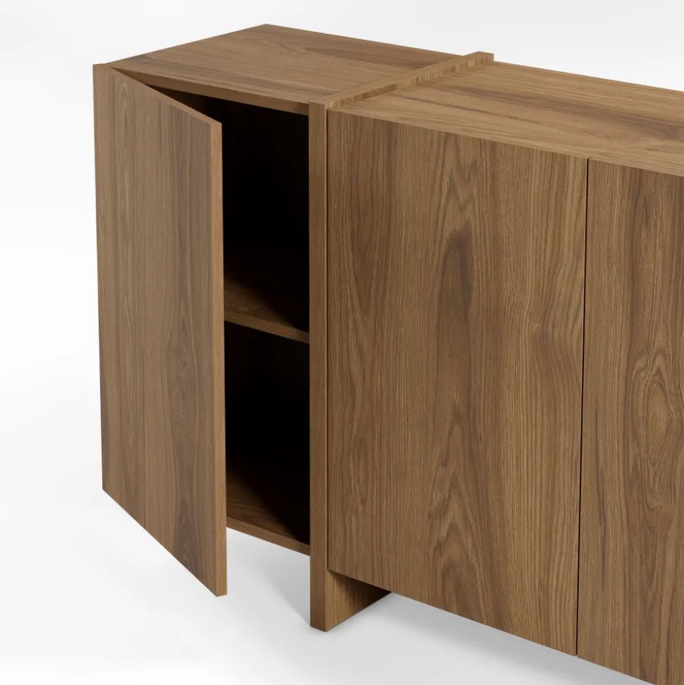 NICOLE Buffet 4 portes en bois L180cm