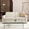 NIDO Table basse double plateau en verre L110cm