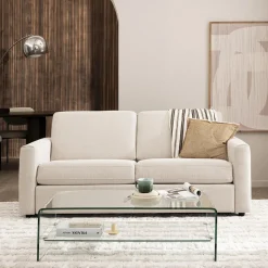 NIDO Table basse double plateau en verre L110cm