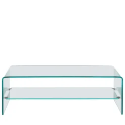 NIDO Table basse double plateau en verre L110cm