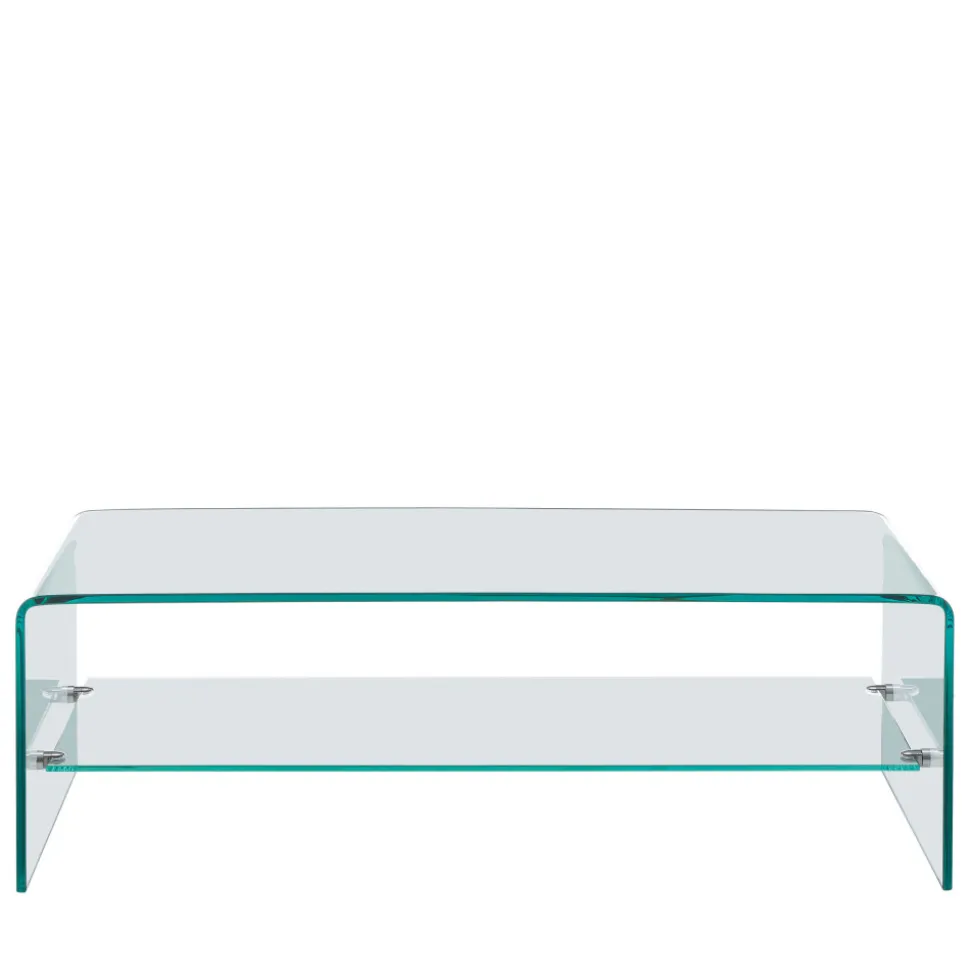 NIDO Table basse double plateau en verre L110cm