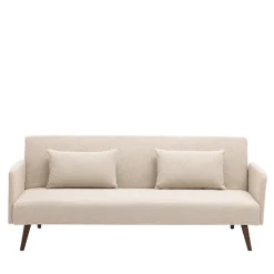 NIELSON Canapé convertible 3 places en tissu bouclette