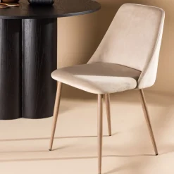 NIGHT Lot de 2 chaises en velours et métal