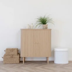 NIKKO Buffet 2 portes coulissantes en bois H87cm