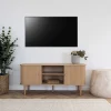 NIKKO Meuble tv 2 portes coulissantes en bois L113cm
