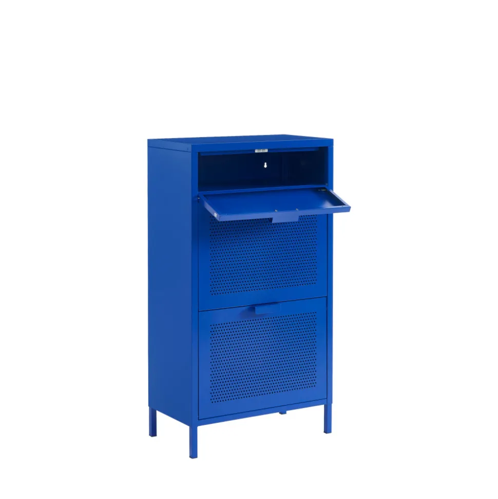 NINO Meuble à chaussures 2 portes 1 tiroir en métal PANTONE L55cm