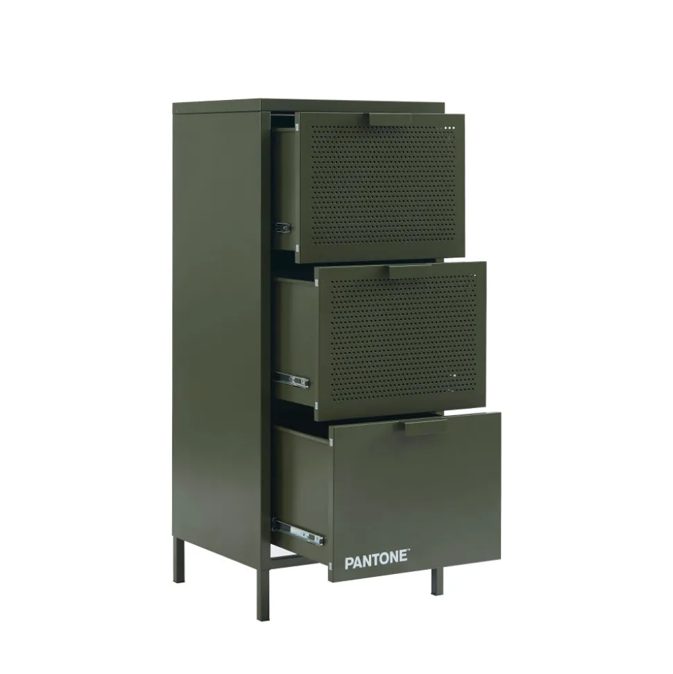 NINO Petit meuble de rangement 3 tiroirs en métal PANTONE H105cm