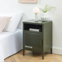 NINO Table de chevet 1 porte en métal PANTONE